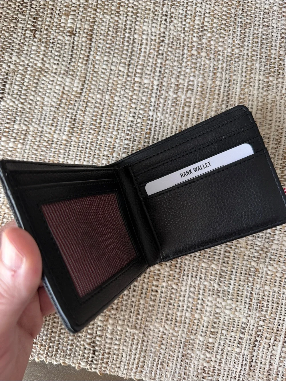 Herschel Supply Company Dark Gray Canvas Bifold Wallet with Logo Patch